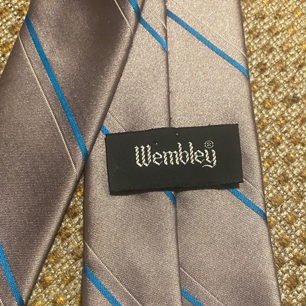 Wembley Silver and Blue Striped Tie